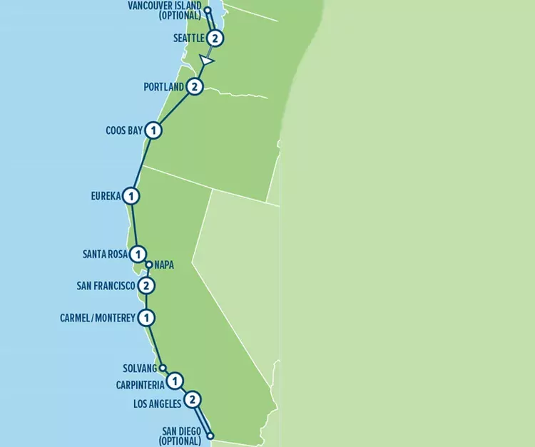 pacific coast insider (15 dagen) Pacific Coast Insider (15 dagen)