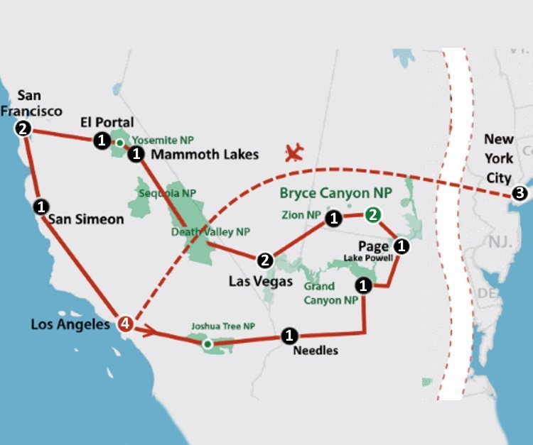 new york & parks of the west (22 dagen) New York & Parks of the West (22 dagen)