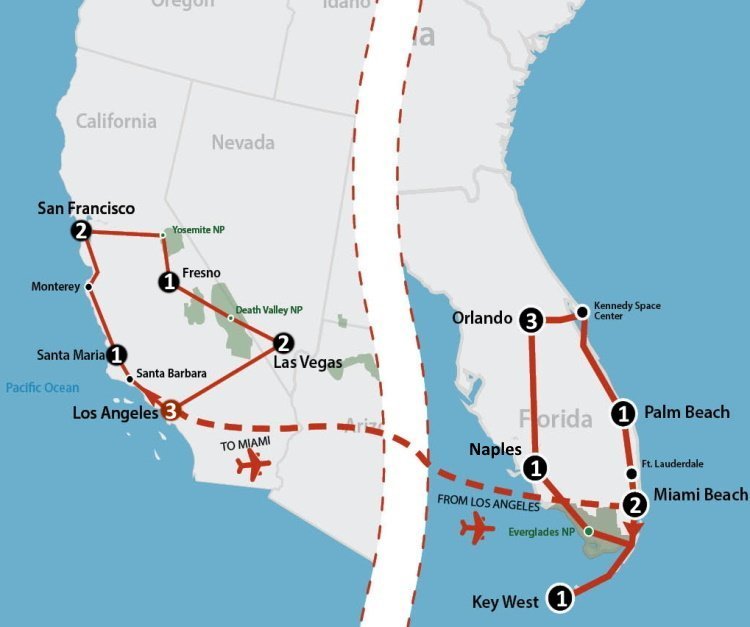 america's sunny states (19 dagen) America's Sunny States (19 dagen)